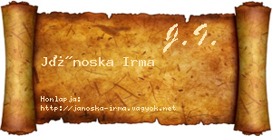 Jánoska Irma névjegykártya
