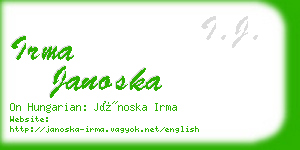 irma janoska business card